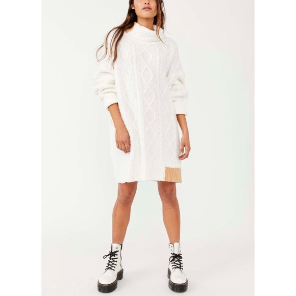 🎉LAST CHANCE🎉 NWT Free People Forever Cable Pullover / Evening Cream - Picture 2 of 6